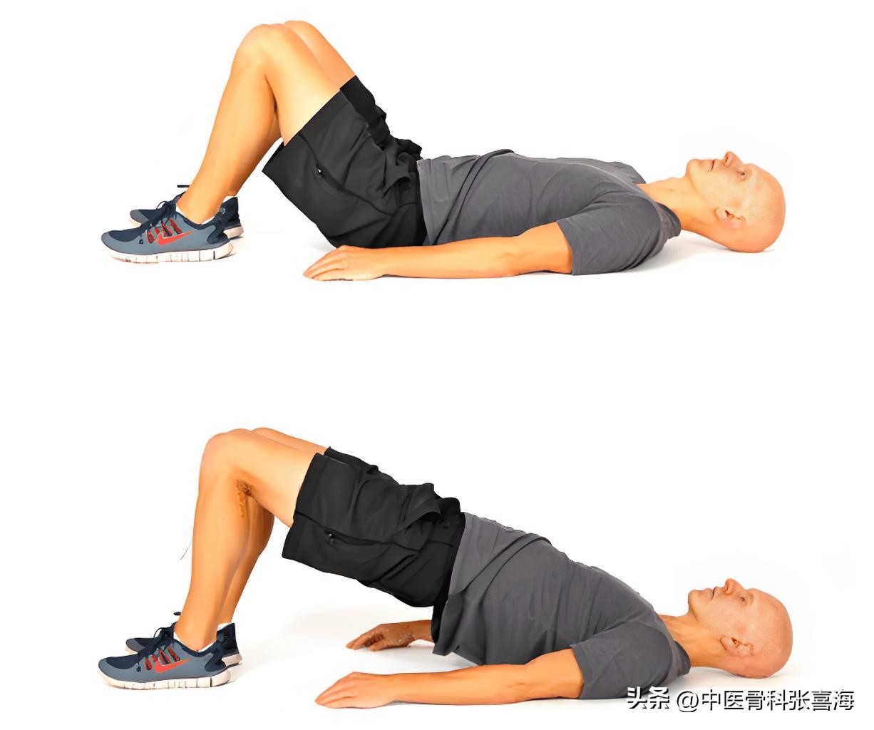 腰间盘突出要怎么样锻炼身体_拱桥式伸展_腰部扭转操